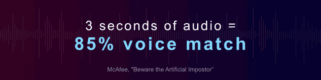 A quote from McAfee of how much audio scammers need to match a voice